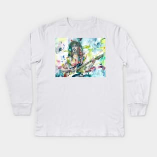 FRANK ZAPPA watercolor portrait .7 Kids Long Sleeve T-Shirt